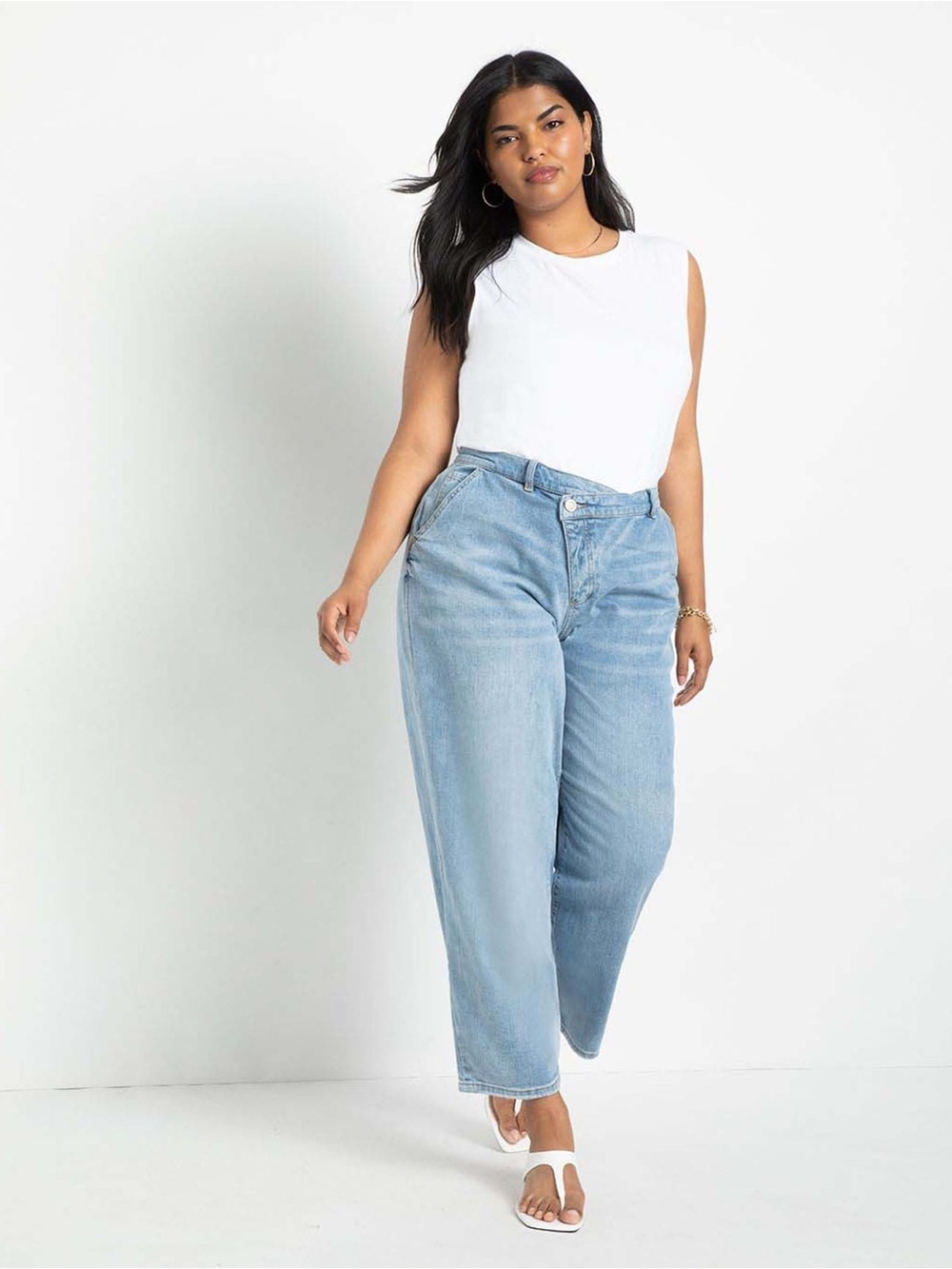 Eloquii Light Blue Boyfriend Jeans